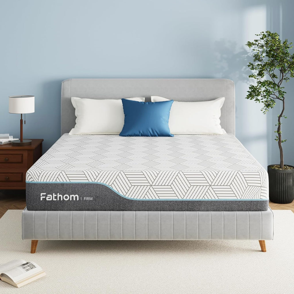 FATHOM Medium Queen Mattress 12 Inch Memory Foam Mattress Queen Size Bed in a Box for Back Pain Relief and Cool Sleep with Gel Foam and Removeable Fiberglass Free Cover, CertiPUR-US Certified woonhhop