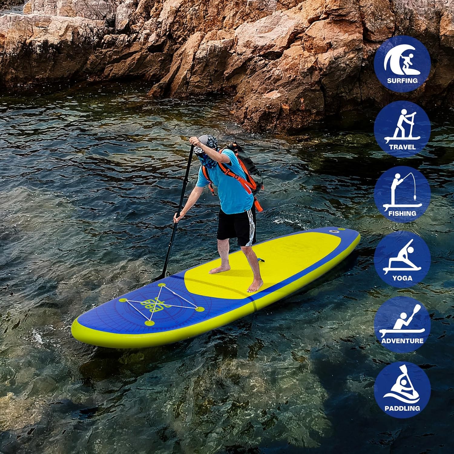 FunWater Inflatable Stand Up Paddle Board with Premium SUP Paddle Accessories, Non-Slip EVA Deck, 11'/10'6' Paddle wourant