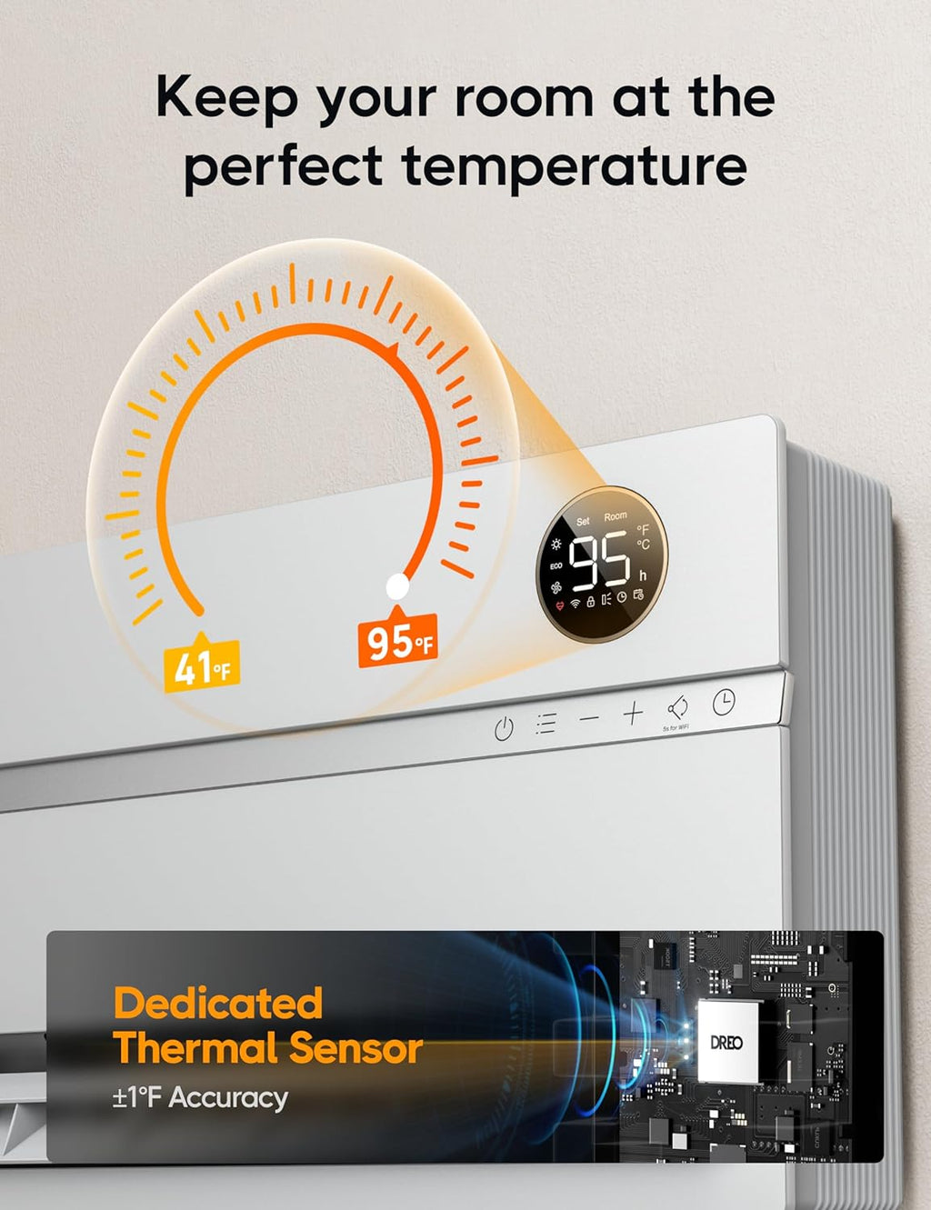 Dreo Smart Wall Heater, Electric Space Heater for Bedroom 1500W, 120° Vertical Oscillation, Adjustable Thermostat, Remote Control, 24H Timer, Easy-Mount Heater for Indoor Use, Works with Alexa, WH719S wourant