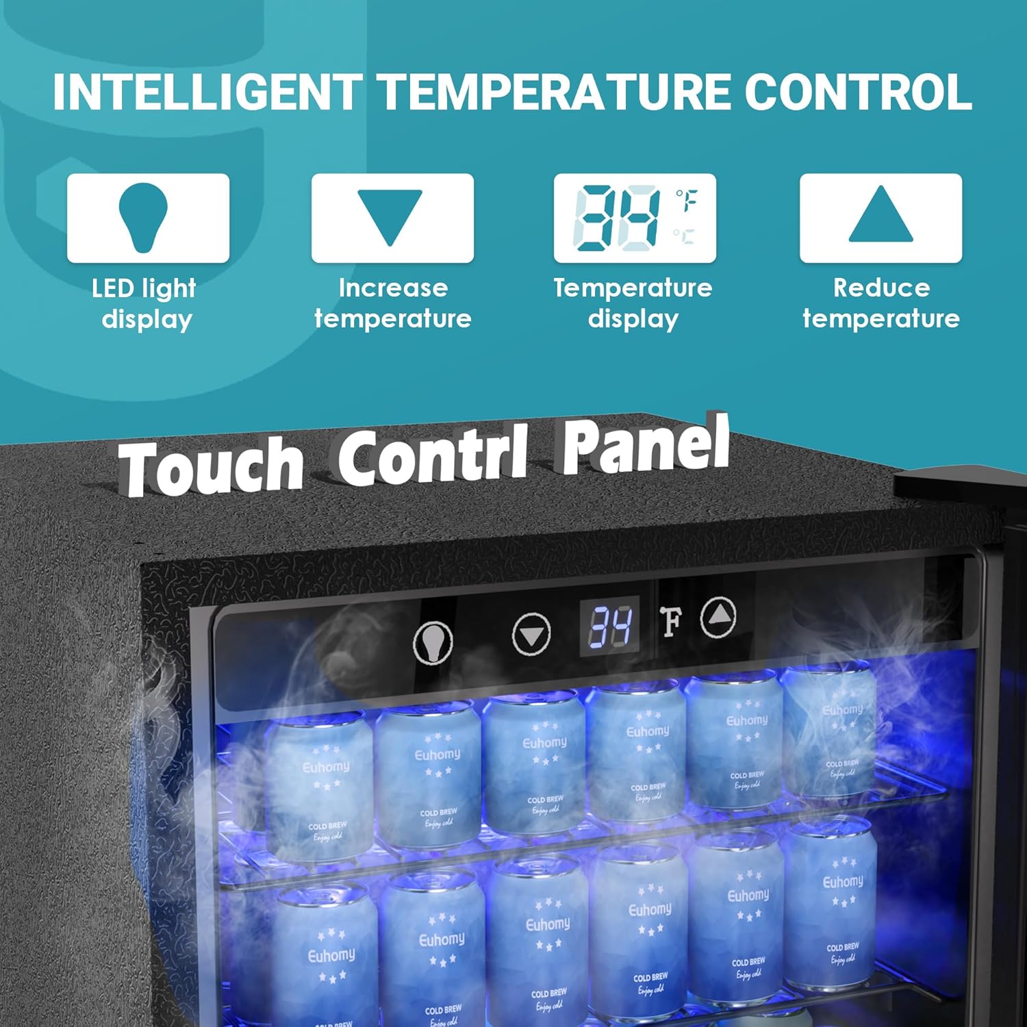 EUHOMY Beverage Refrigerator Cooler, 130 Can Mini Fridge with Glass Door for Soda Beer or Wine, Beverage Cooler for Home, Office, Bar with Adjustable Removable Shelves, Silver wourant