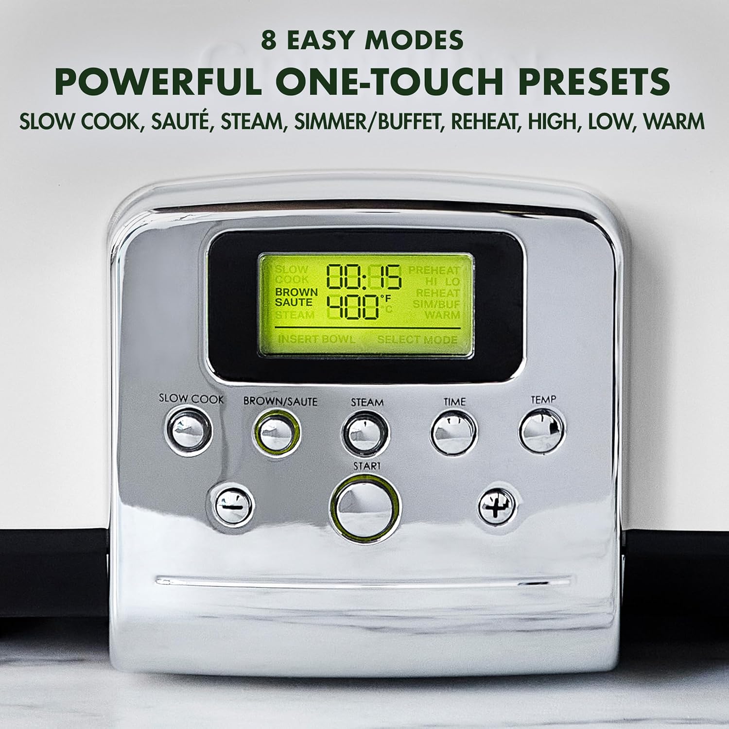 8-in-1 Programmable 6QT Electric Slow Cooker with Dishwasher-Safe Lid and Removable Base wourant