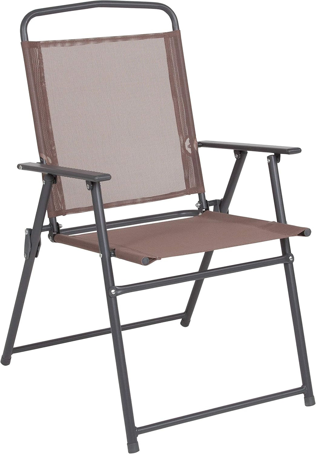EMMA + OLIVER 6 Piece Brown Patio Garden Set with Umbrella Table and Set of 4 Folding Chairs wourant