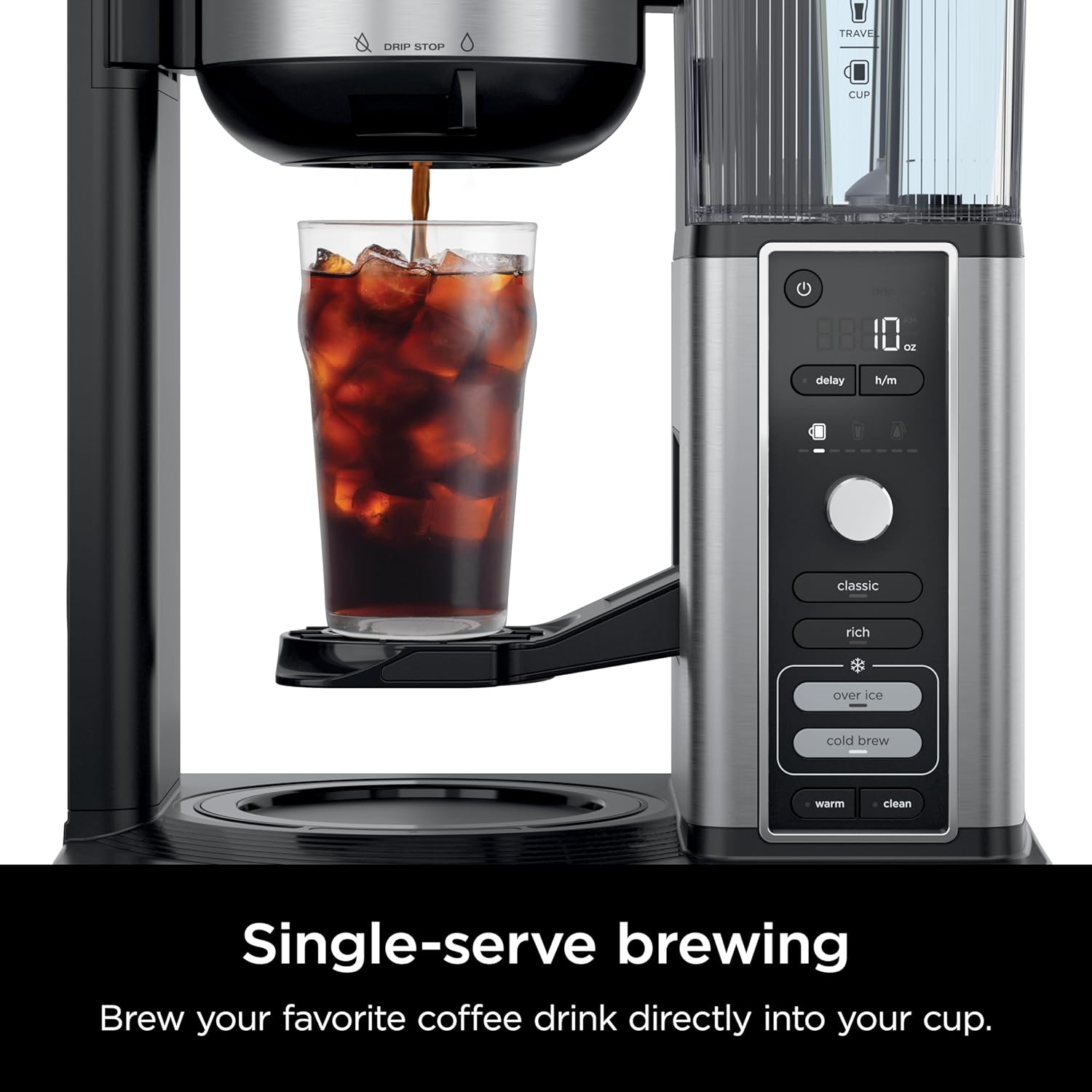 Ninja Hot & Iced XL Coffee Maker with Rapid Cold Brew, 4 Brew Styles, 8 Sizes Small Cup to Travel Mug, Single-Serve Coffee Brewer, 12-Cup Carafe, Permanent Filter, Removable Reservoir, Black, CM371 wourant