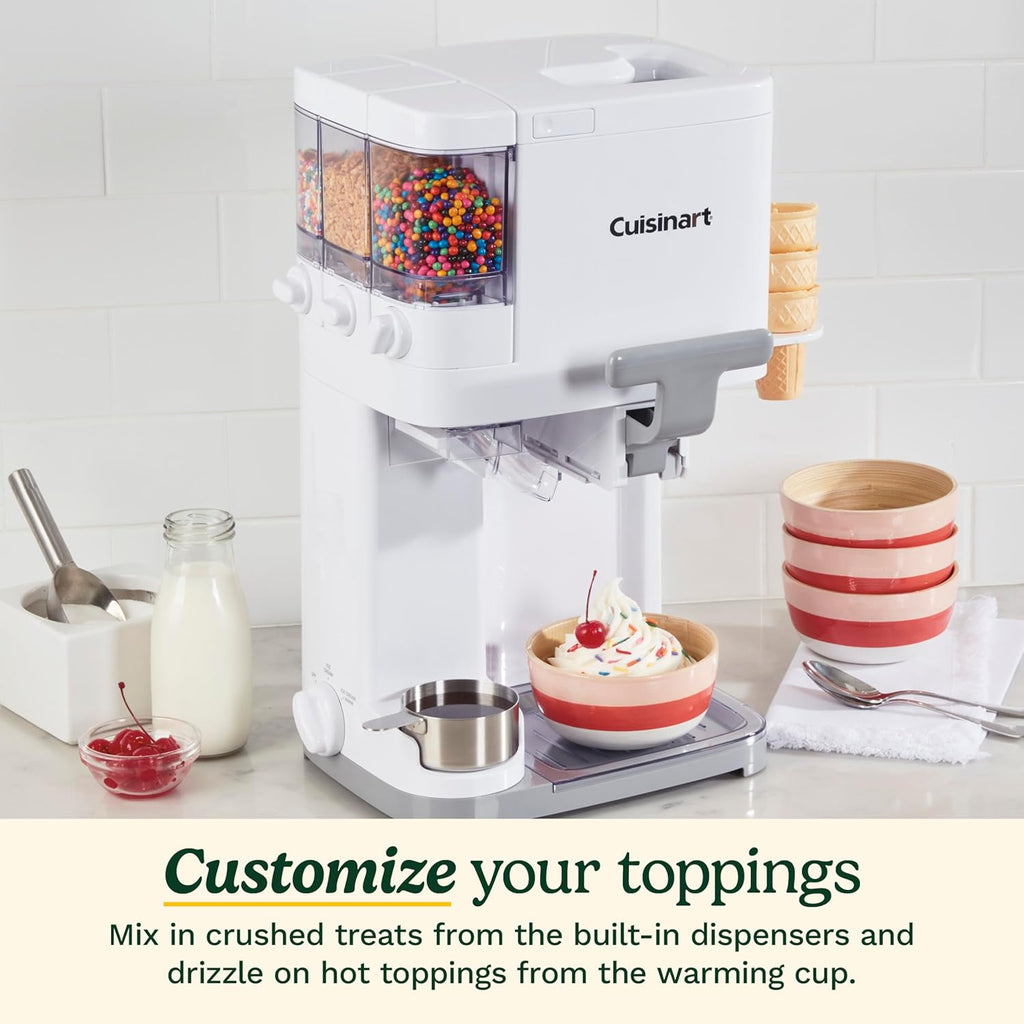 Cuisinart Soft Serve Ice Cream Machine- Mix It In Ice Cream Maker for Frozen Yogurt, Sorbet, Gelato, Drinks 1.5 Quart, White, ICE-48 wourant