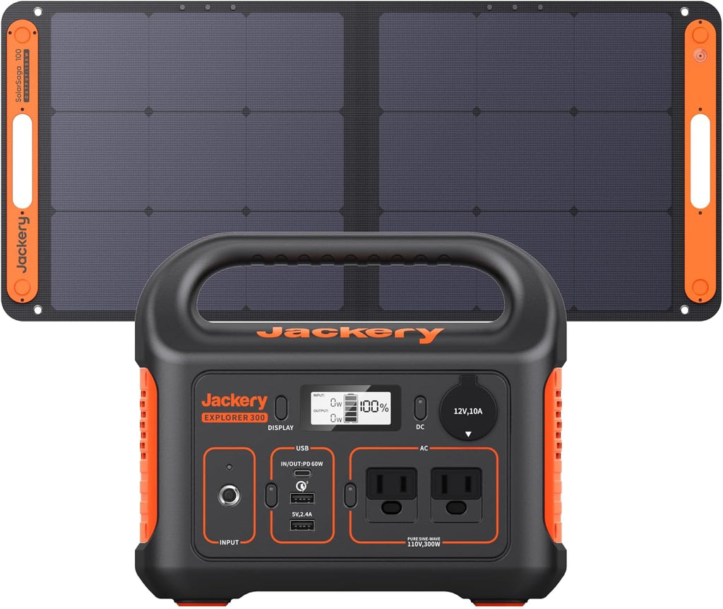 Portable Power Station Explorer 300, 293Wh Backup Lithium Battery, Solar Generator for Outdoors Camping Travel Hunting Blackout (Solar Panel Optional) wourant