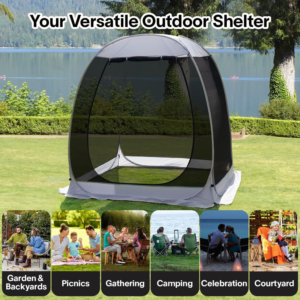 Screen gazebo, sleeps 6-10-15 people Igloo-style canopy tent with mosquito net on the sides Perfect for garden, patio, backyard wourant