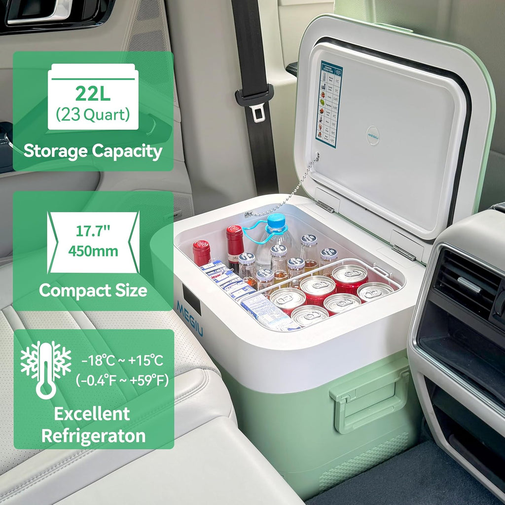 Car Fridge Portable 12 Volt Refrigerator 23 Quart (22 Liter) Freezer Compressor Cooler 12V/24V DC wourant