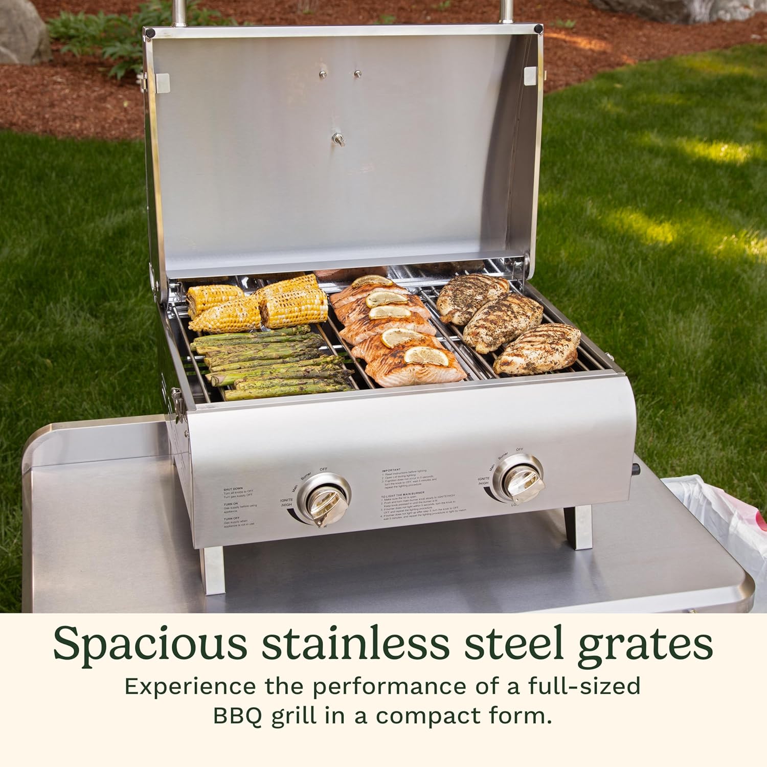 Cuisinart Chef's Style Tabletop Portable Propane Grill 20,000 BTU Stainless Steel Gas Grill wourant
