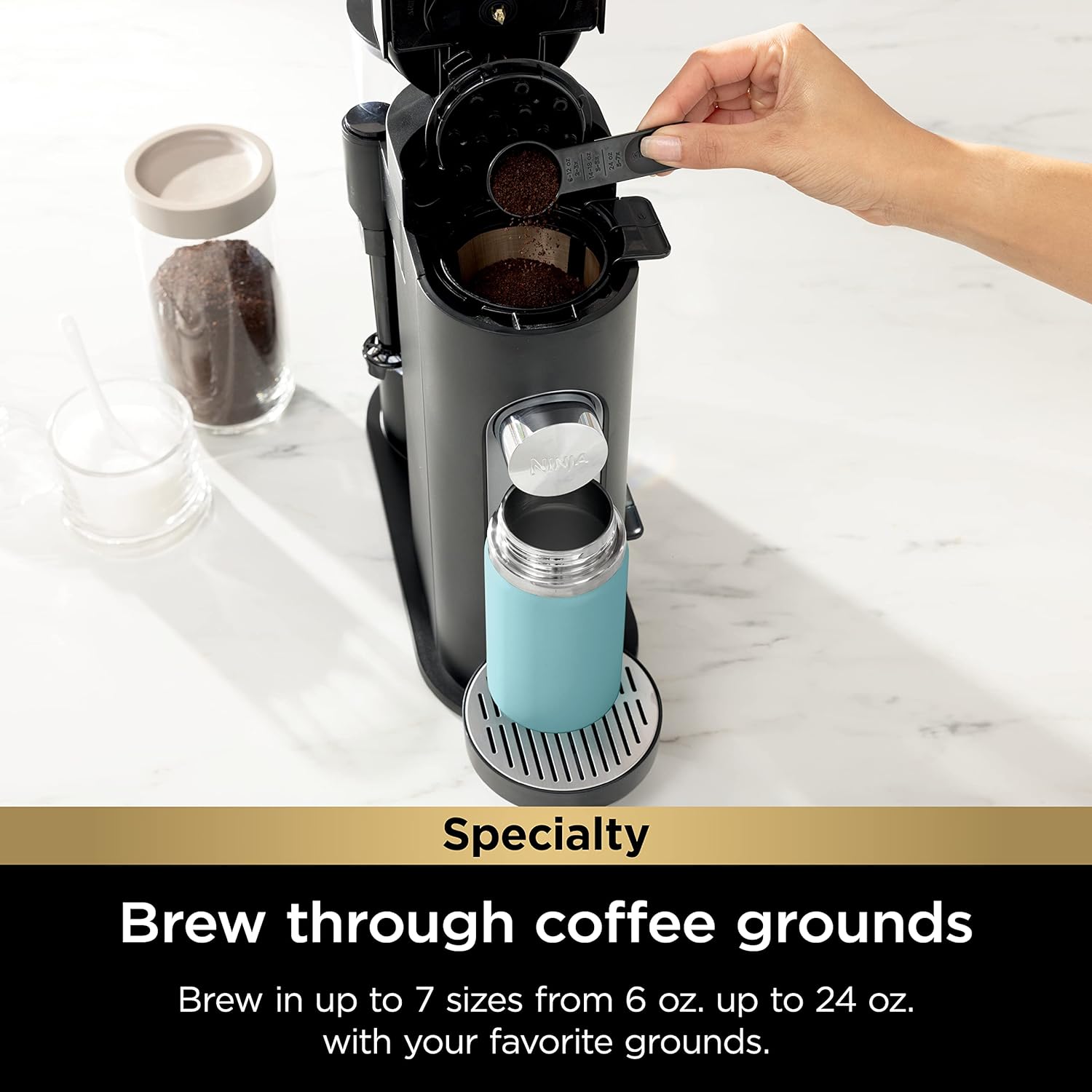 Ninja | Coffee Maker | Single Serve |Brew with Coffee Pods & Grounds| Compatible with K-Cup Coffee Pods | 4 Brew Styles, up to 24oz Cup Sizes & 56oz Removable Reservoir | Black | PB051 wourant