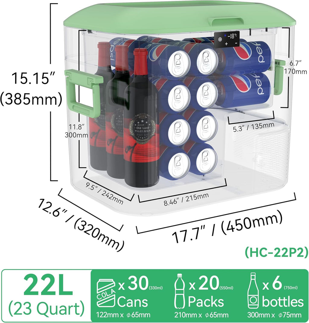Car Fridge Portable 12 Volt Refrigerator 23 Quart (22 Liter) Freezer Compressor Cooler 12V/24V DC wourant
