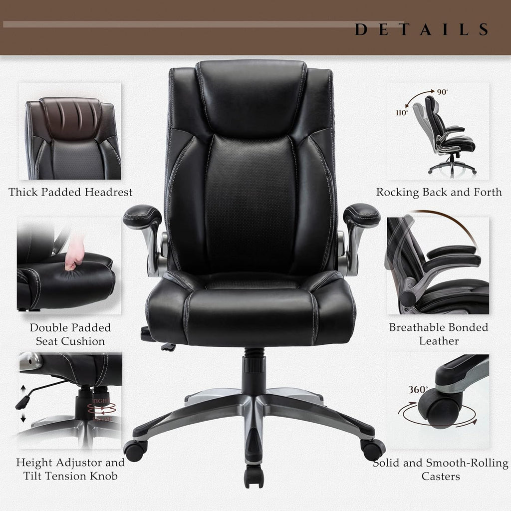 Executive Office Chair Computer Desk Chair Swivel Home Office Chair Upgraded Casters wourant