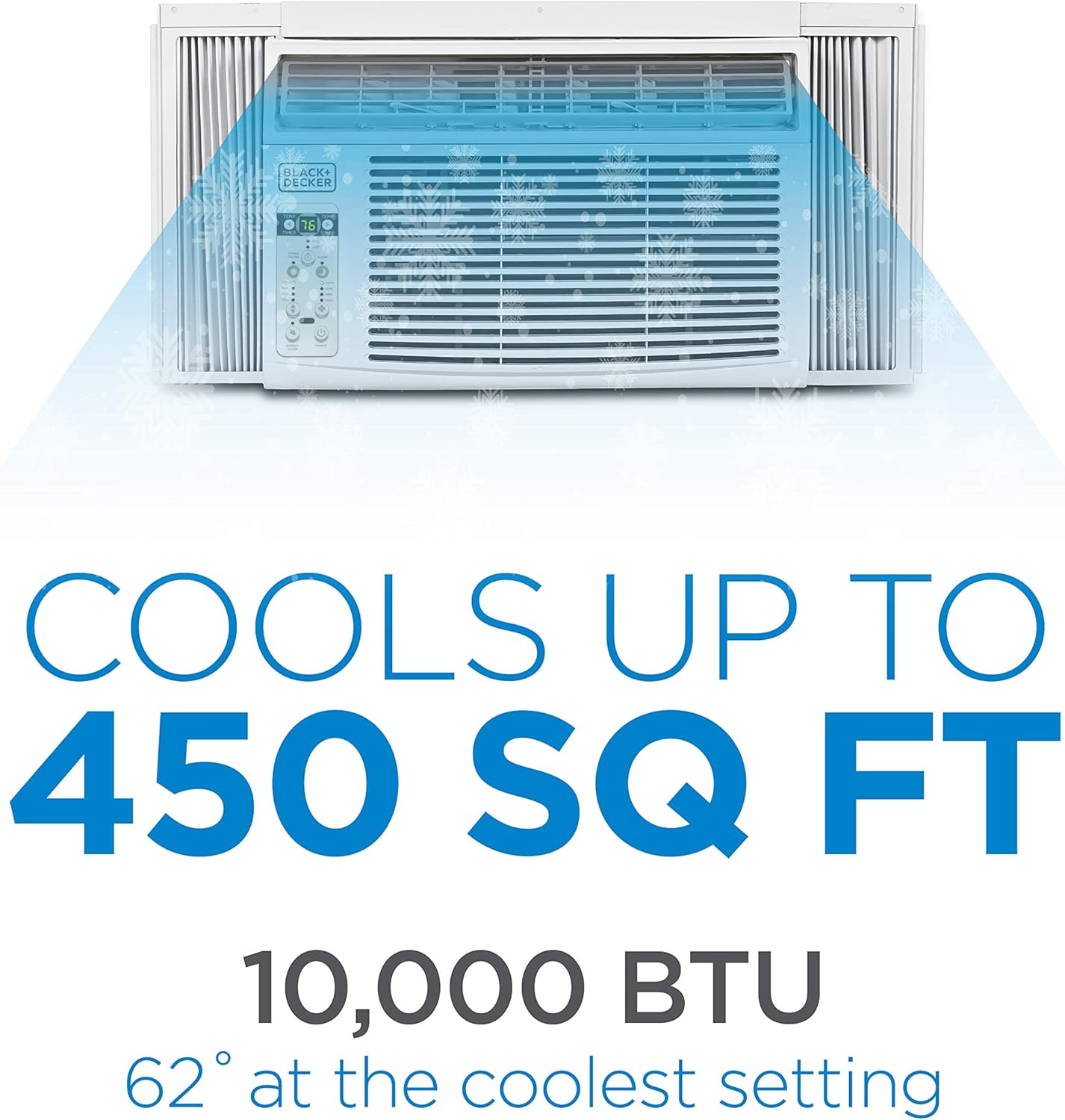 BLACK+DECKER Window Air Conditioner 5000 BTU, Cools Up to 150 Square Feet, AC Unit with Mechanical Controls, Manual Fan Only and Cool Settings, BD05MWT6, White wourant