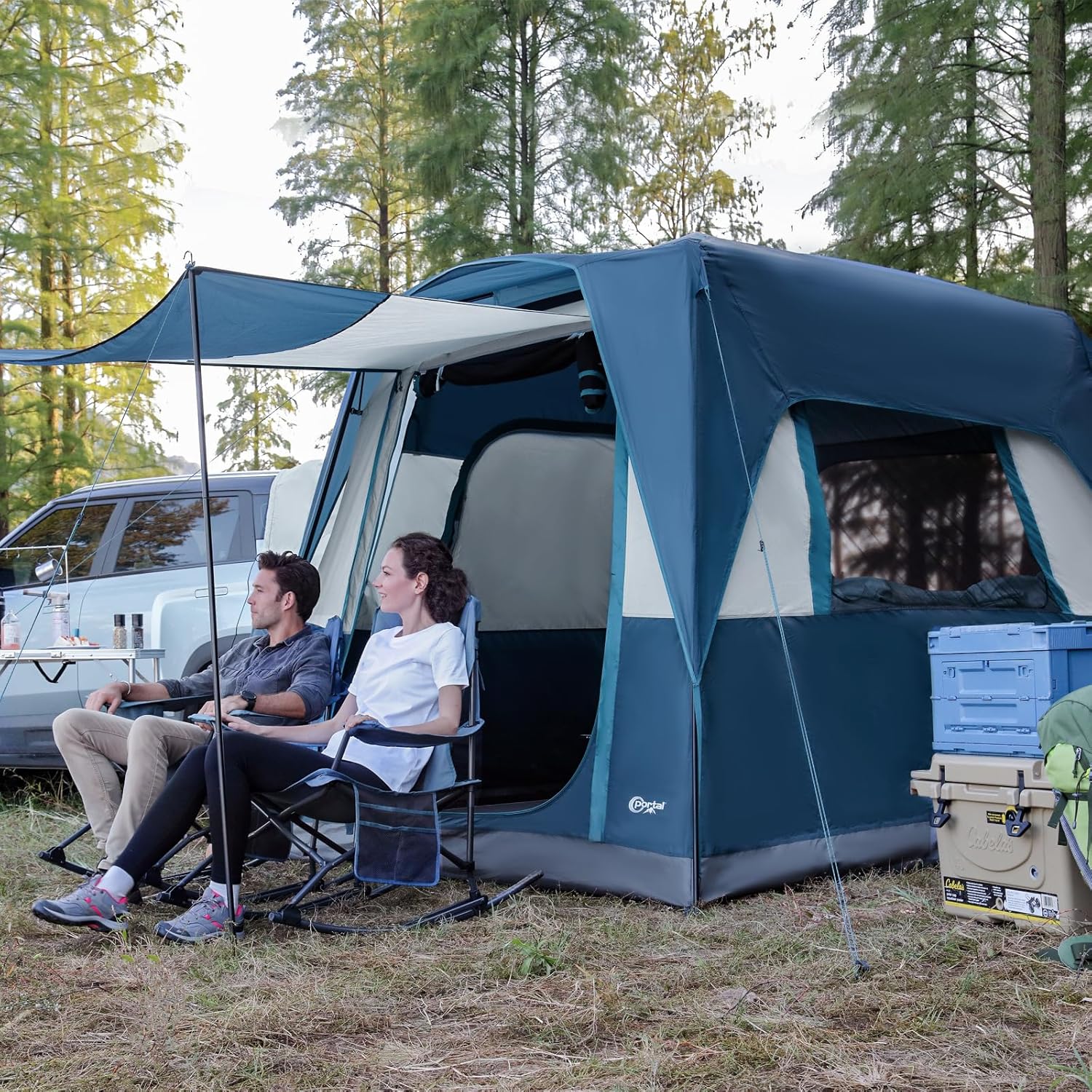 Portal 5-Person SUV Tent with Porch, 2-in-1 Car Camping Tent, Water-Resistant & Windproof, Trunk Tent with 2 Doors for Travel & Outdoor Adventures wourant