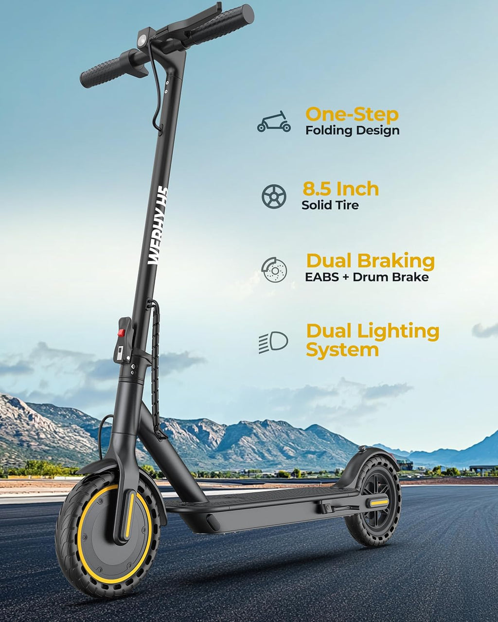 Electric Scooter, 350W/500W Motor, Top Speed 19/22 mph, Max 16/23/28Miles Ranges, Foldable E Scooter for Adults wourant