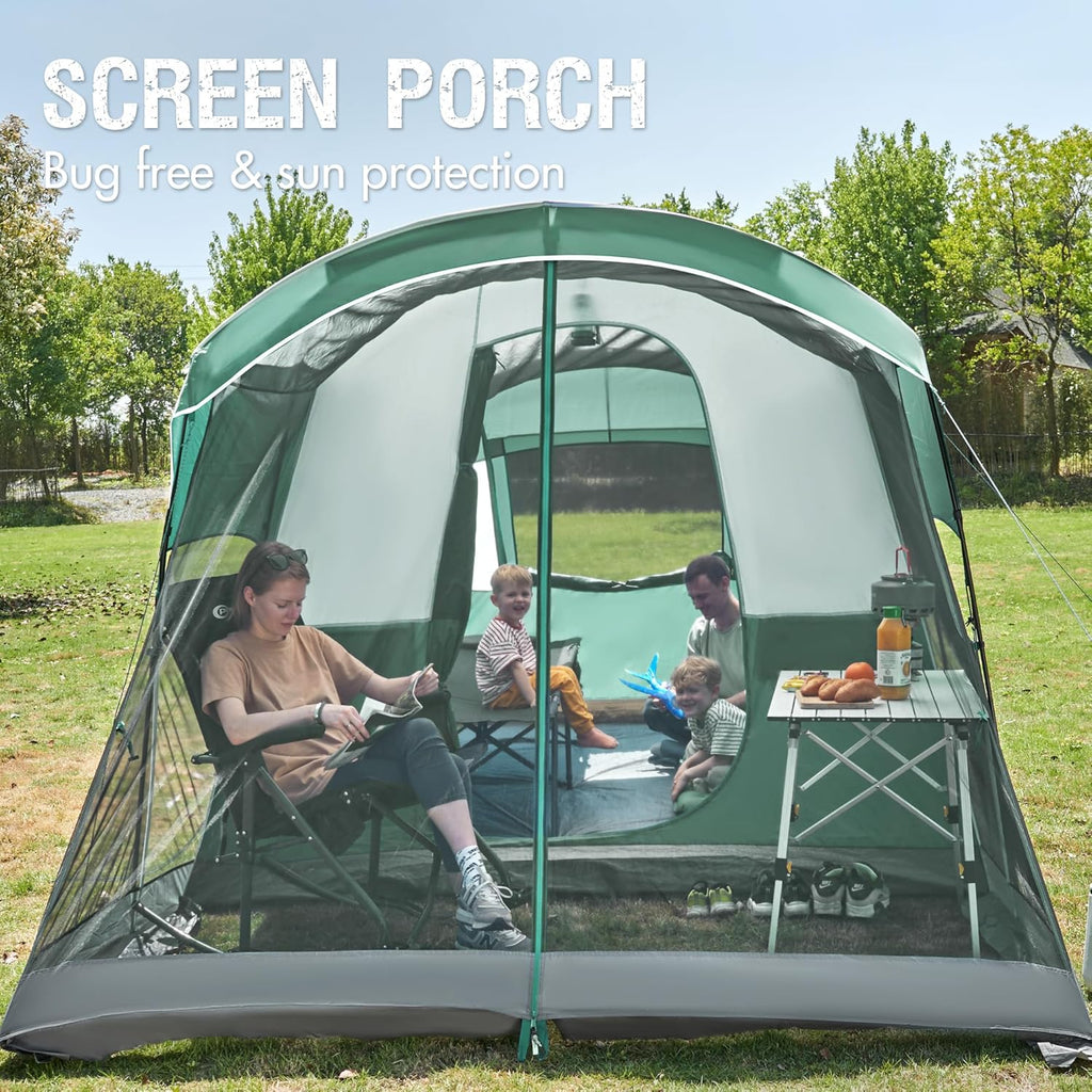PORTAL 6/8/10 Person Family Camping Tent with Screen Room, Water Resistant Big Tunnel Tent with Rainfly, Large Family Tent for Outdoor Camping, Party wourant