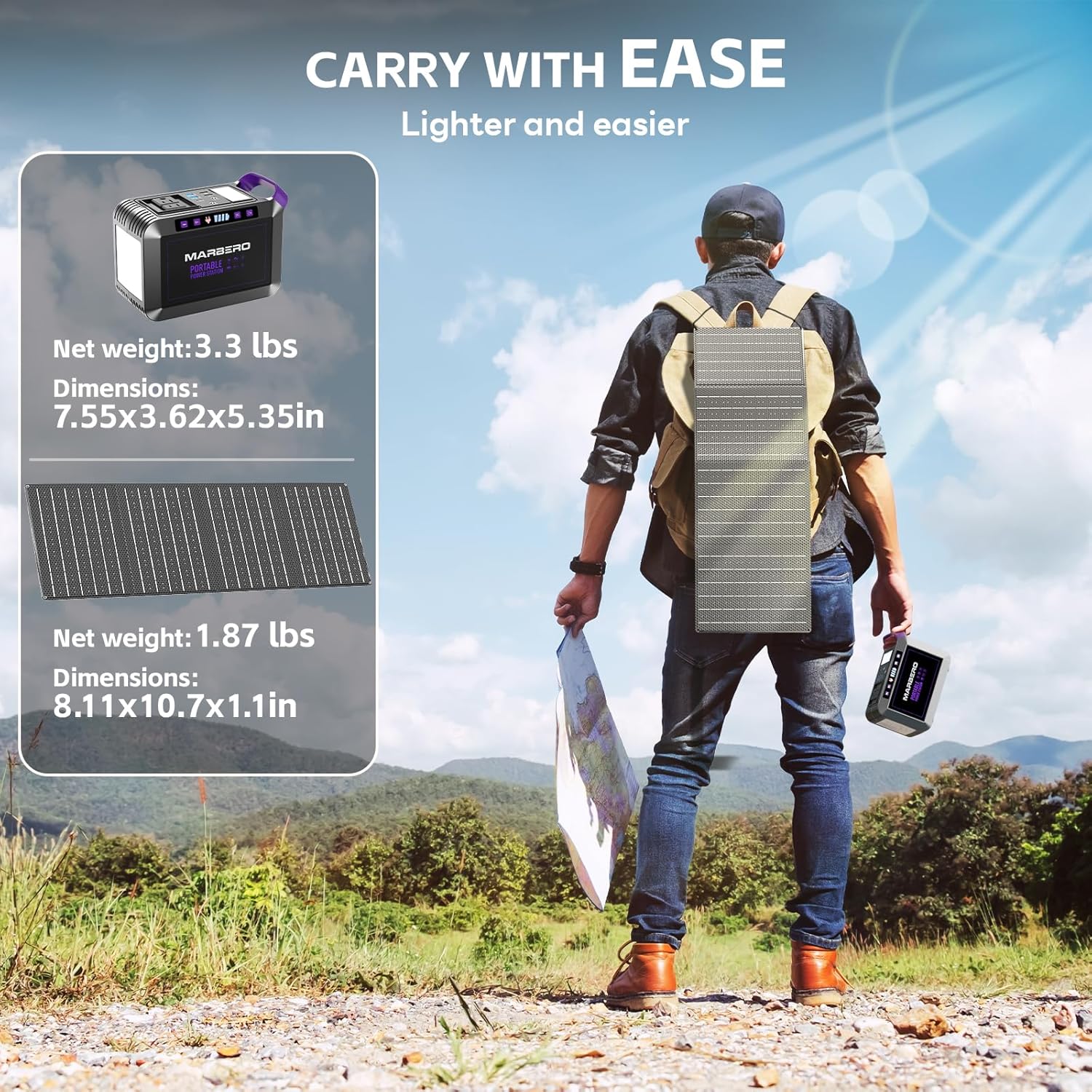 Portable Power Station 88Wh Camping Lithium Battery Solar Generator Fast Charging with AC Outlet 120W Peak Power Bank wourant