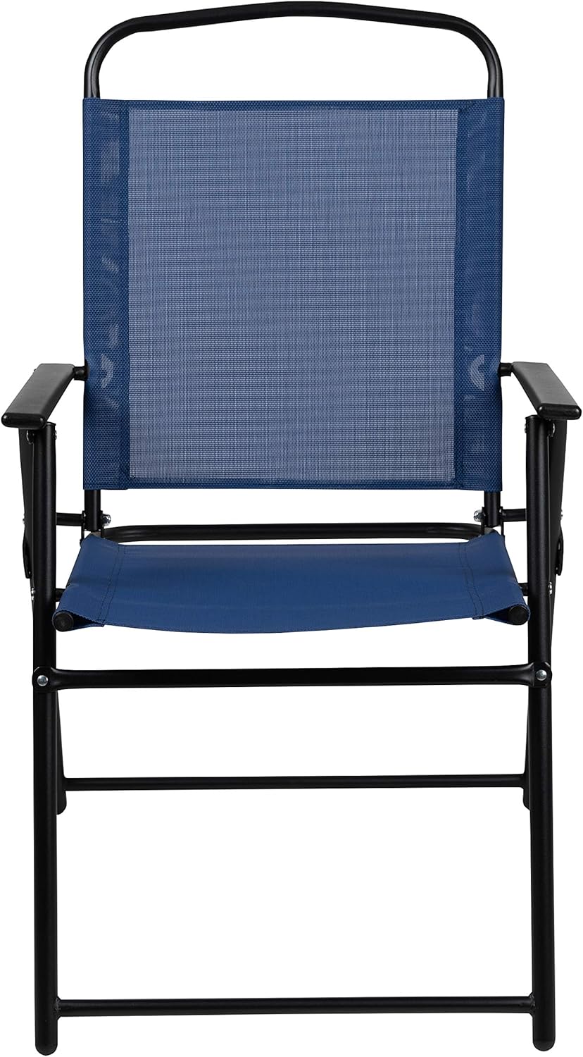 EMMA + OLIVER 6 Piece Brown Patio Garden Set with Umbrella Table and Set of 4 Folding Chairs wourant