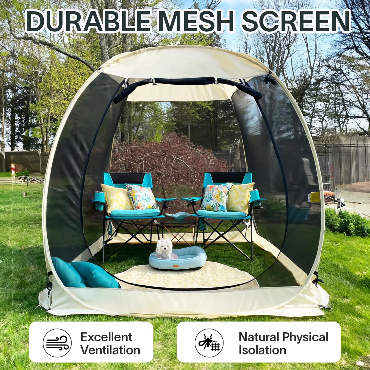 Screen gazebo, sleeps 6-10-15 people Igloo-style canopy tent with mosquito net on the sides Perfect for garden, patio, backyard wourant