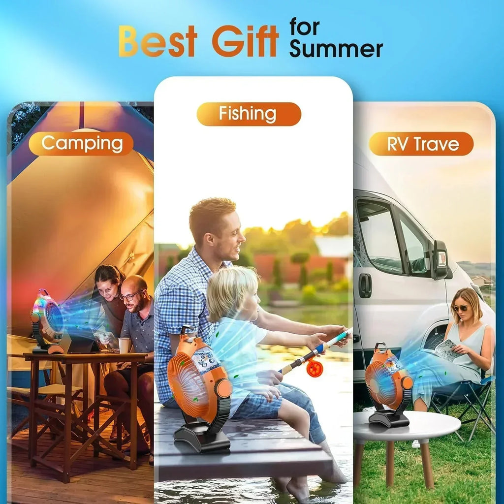 JYew Portable Air Conditioners Misting Fan With 10000mAh Rechargeable Battery Operated Fan wourant