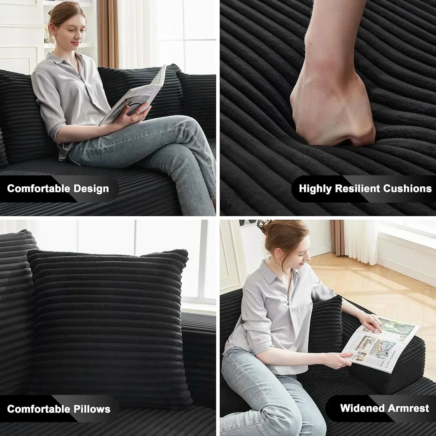 110-inch cloud sofa boneless sofa in the living room modular sofa with deep seats wourant