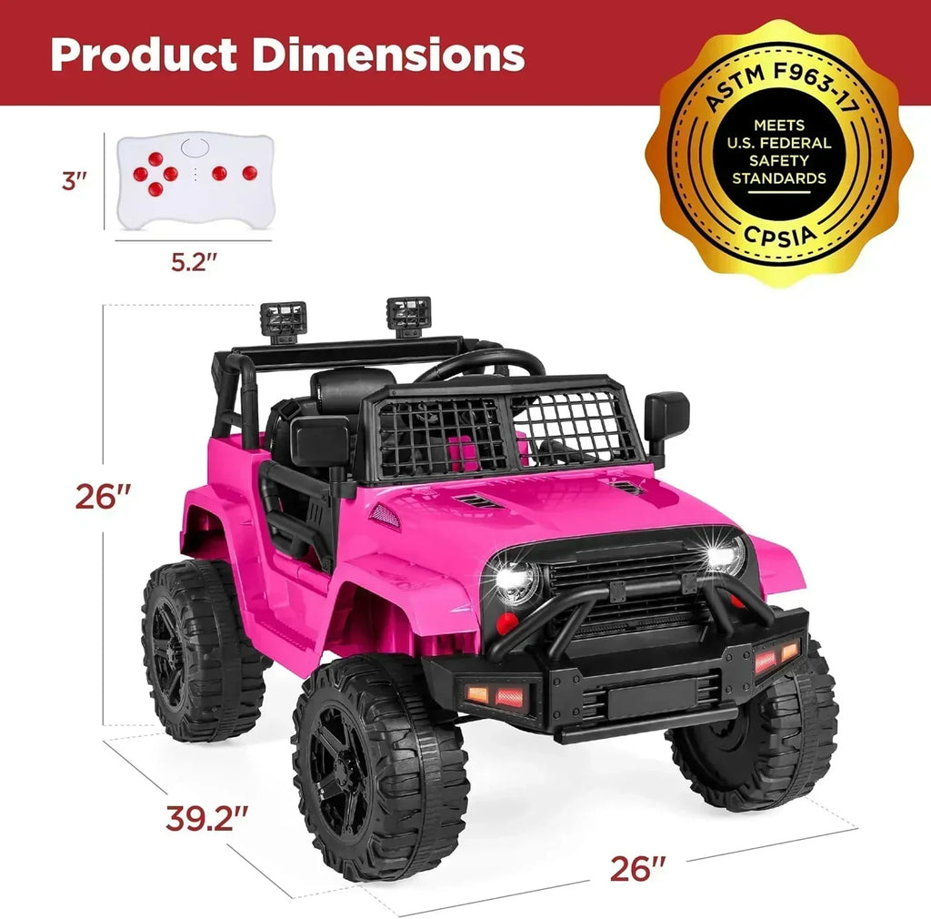 Best Choice Products 12V Kids Ride-On Truck Car with Spring Suspension and LED Lights wourant