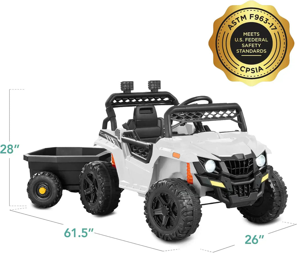 Children's black UTV electric children's car wourant
