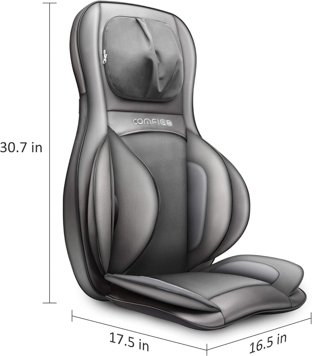 COMFIER Massager Chair with Heat Shiatsu Neck Back Massager Portable with Compress wourant
