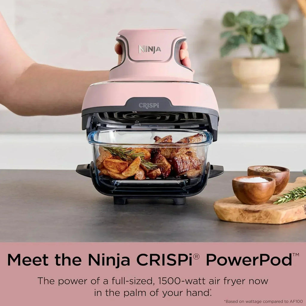Ninja Crispi 4 in 1 Portable Glass Air Fryer Cooking System 4QT 6 Cup TempWare Glass Containers wourant