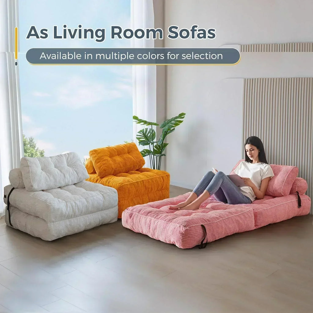 MAXYOYO Folding Sofa Bed Convertible Sleeper Chair with Pillow Foldable Mattress with Back Support wourant