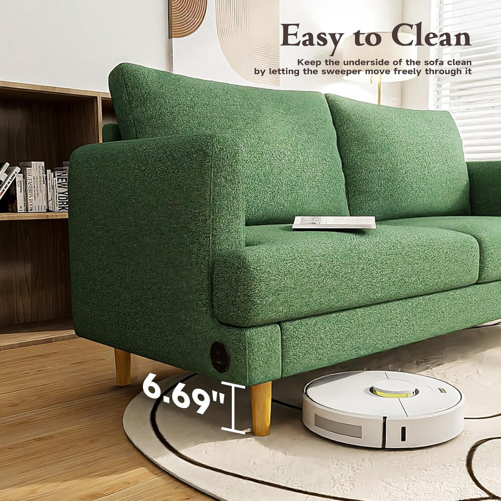 Loveseat Sofa Couch for Living Room with USB Type C Ports Dark Gray Upholstered Small Couches wourant
