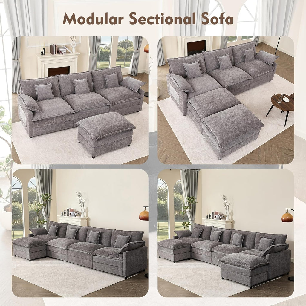 108" U-shaped sofa modular sofa Comfortable cloud sofa wourant