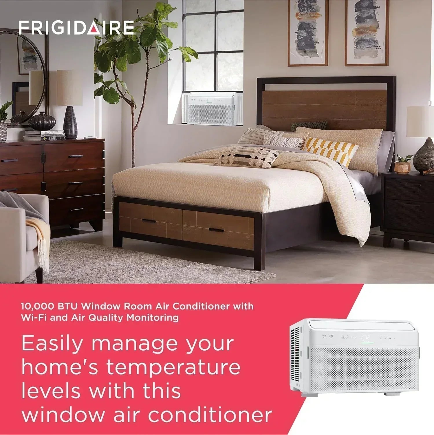 Frigidaire GHWQ103WC1 Inverter Quiet Temp Room Air Conditioner 10,000 BTU with Wi-Fi Connected wourant