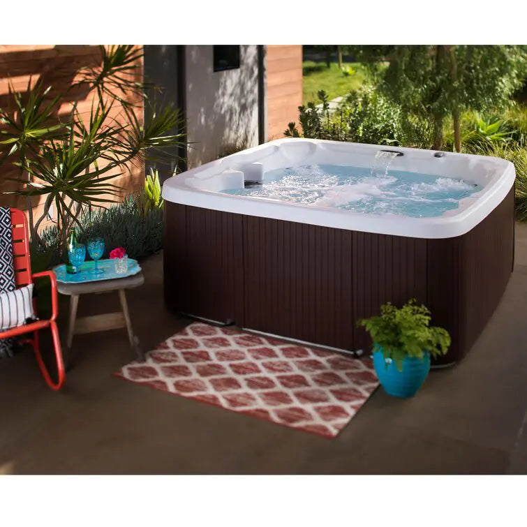 Lifesmart Spas 110 Volt 7 Person 22 Jet Square Plug And Play Hot Tub with Ozonator in Espresso wourant