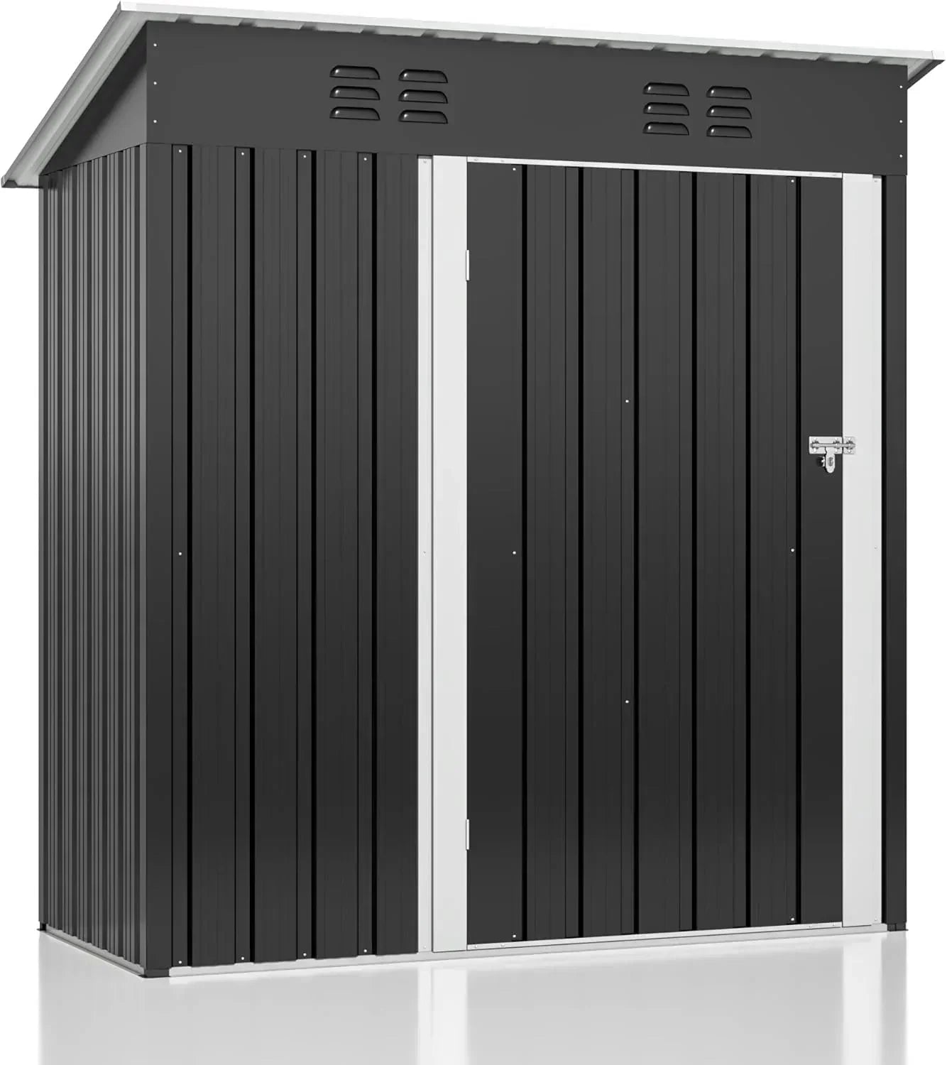 Polar Aurora 8 x 12 FT Outdoor Storage Shed Metal Garden Shed with Updated Frame Structure wourant