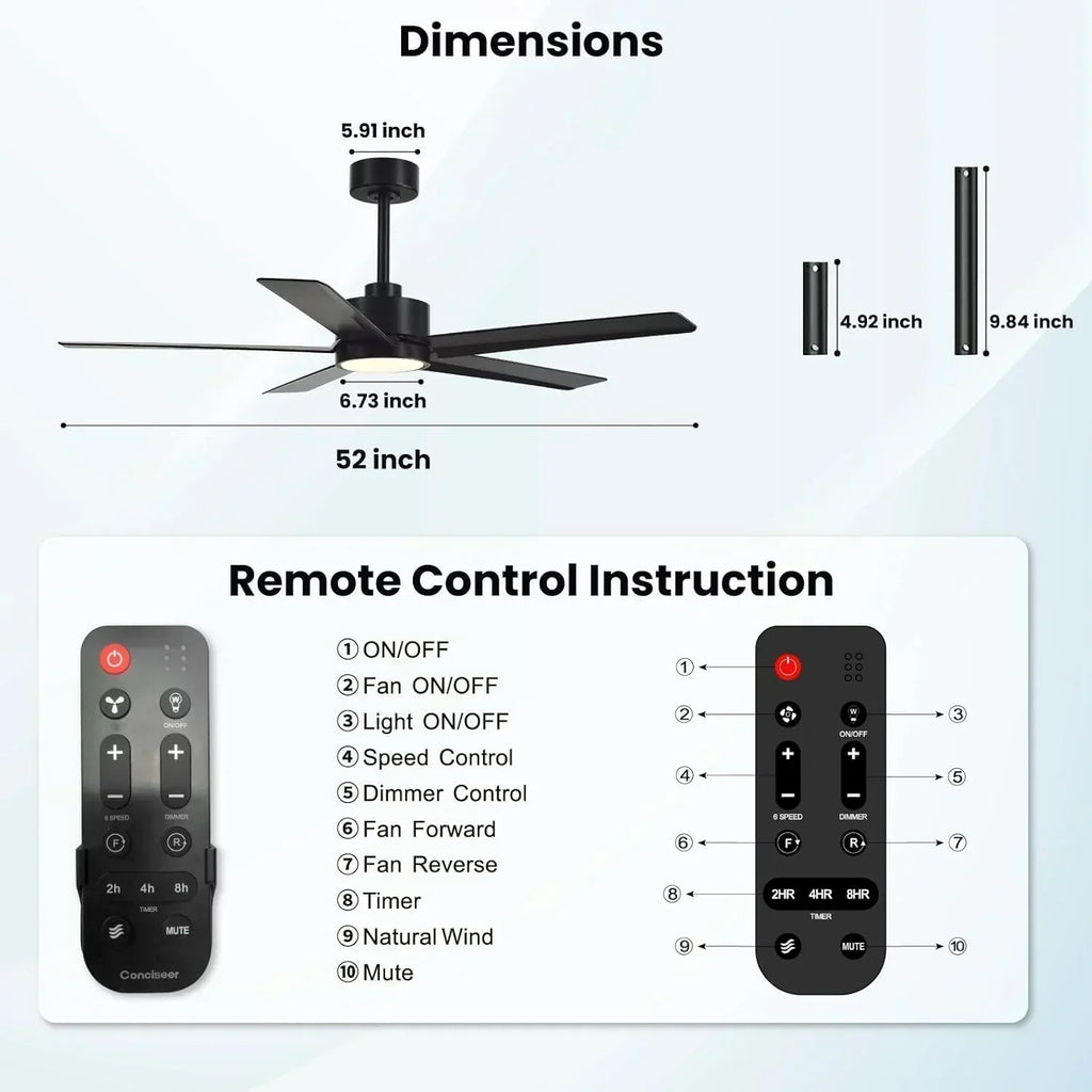 Modern ceiling fan 72 inch bedroom living room library cafe outdoor/industrial wourant