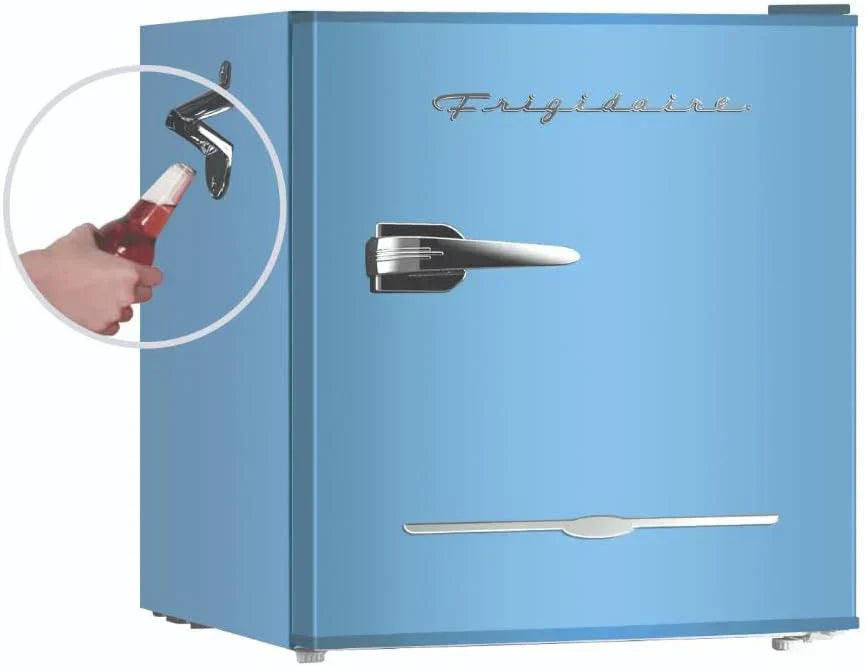 Frigidaire EFR176 Retro Compact Fridge with Chiller Mini Refrigerator Built-in Bottle Opener wourant