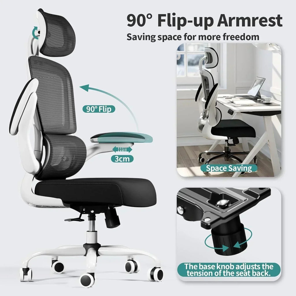 Office Chair Ergonomic Desk Chair 330 lbs Home Mesh Desk Chair Comfortable Gaming Chair wourant