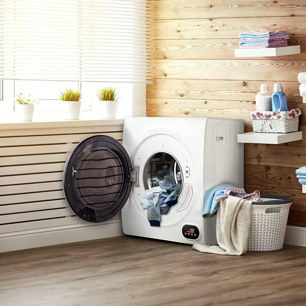 Compact Laundry Dryer 3.5 cu ft Front Load Stainless Steel Clothes Dryers With Exhaust Pipe wourant