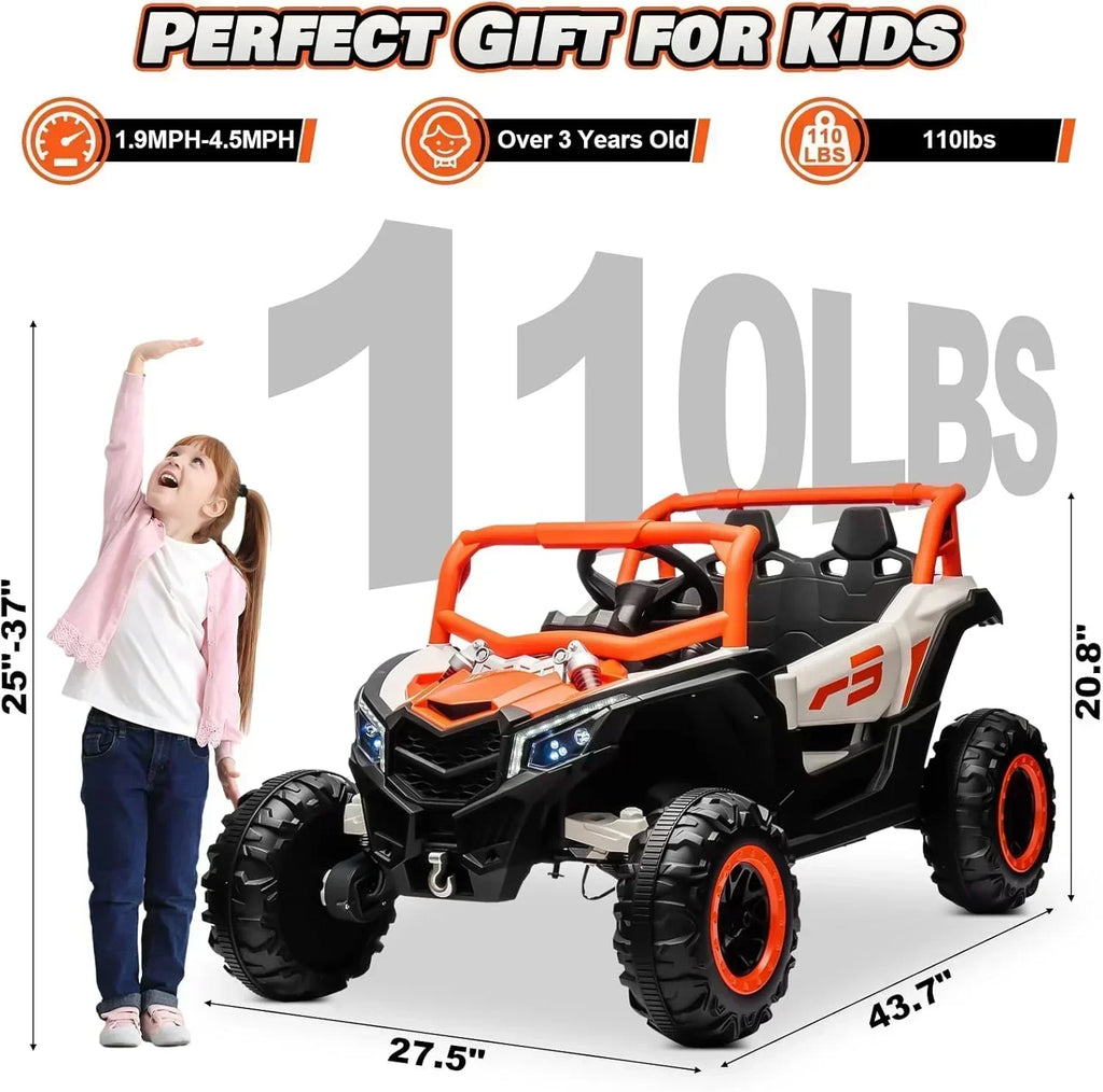 JOYRACER Kids Remote Control Car with 4 x 150W Motors Shock Absorbers Bluetooth MP3 Player wourant
