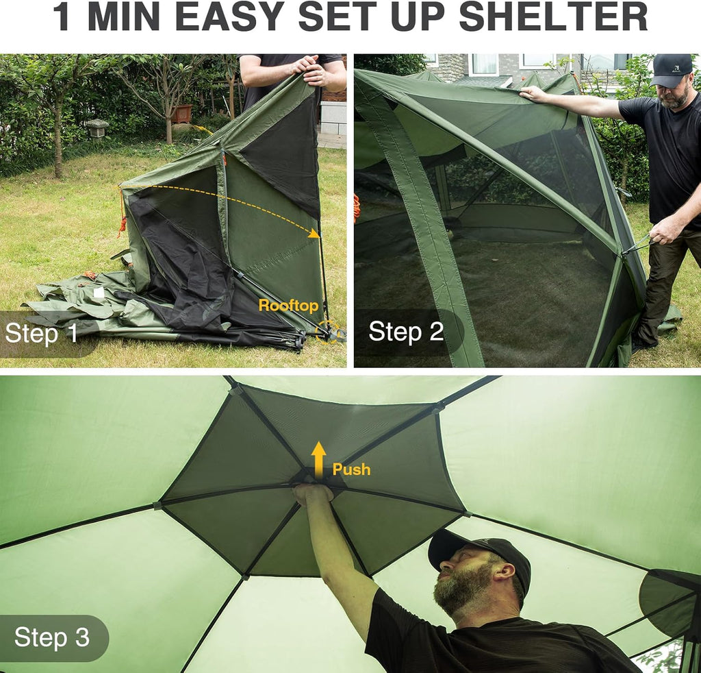 Pop up Screen House Tent for Camping 11.5 x 9.8 ft Instant Screened Gazebo Canopy wourant