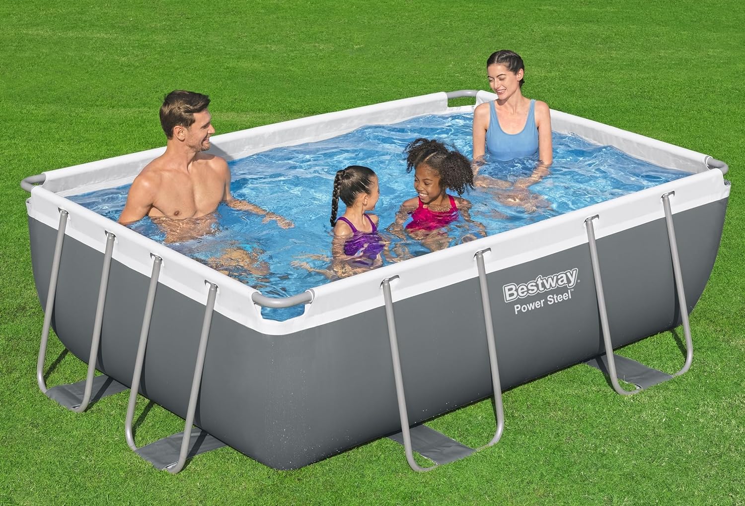 Power Steel 14' x 8'2" x 39.5" Oval Above Ground Pool Set Includes 530gal Filter Pump Ladder wourant