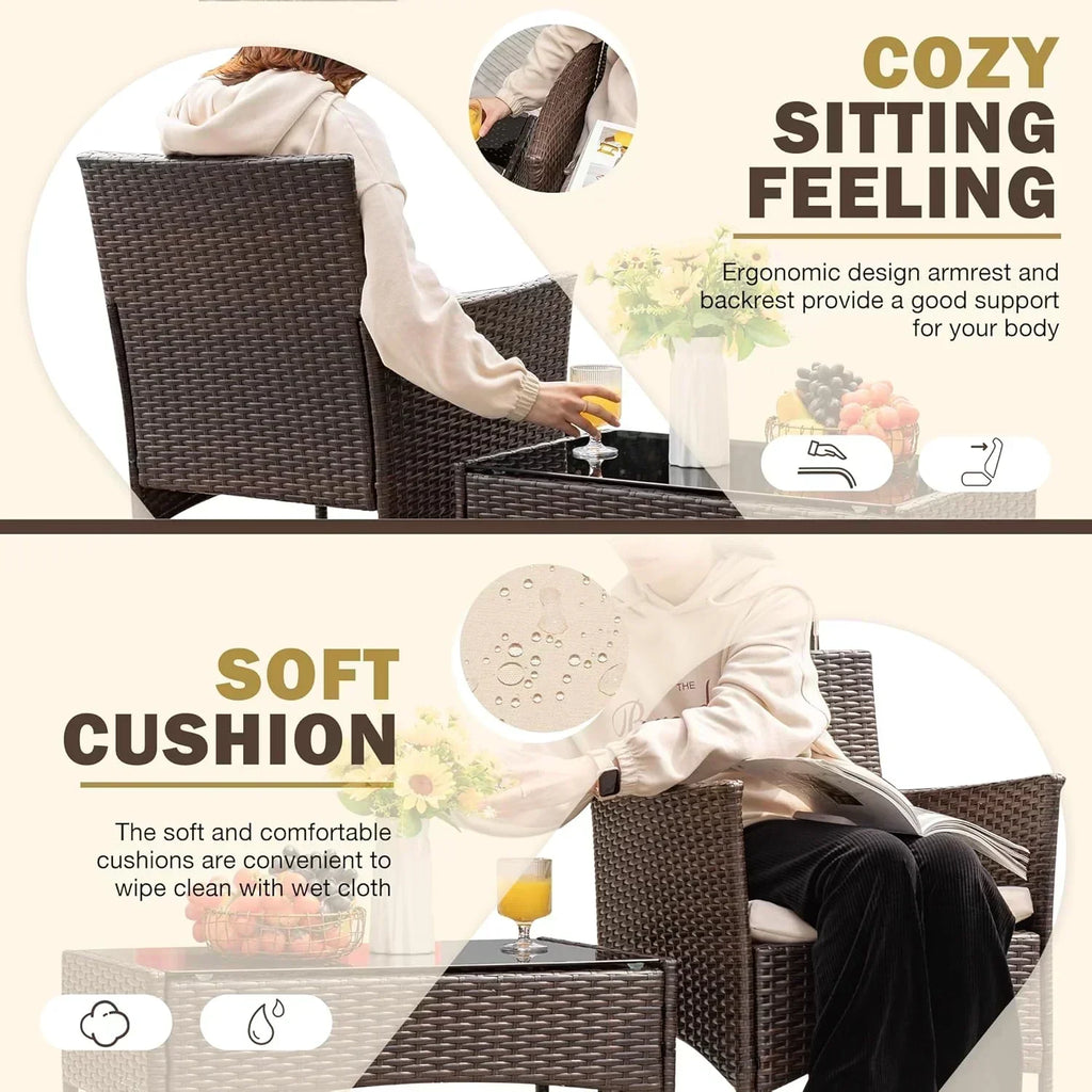 4 piece outdoor patio furniture set rattan chair wicker set wourant