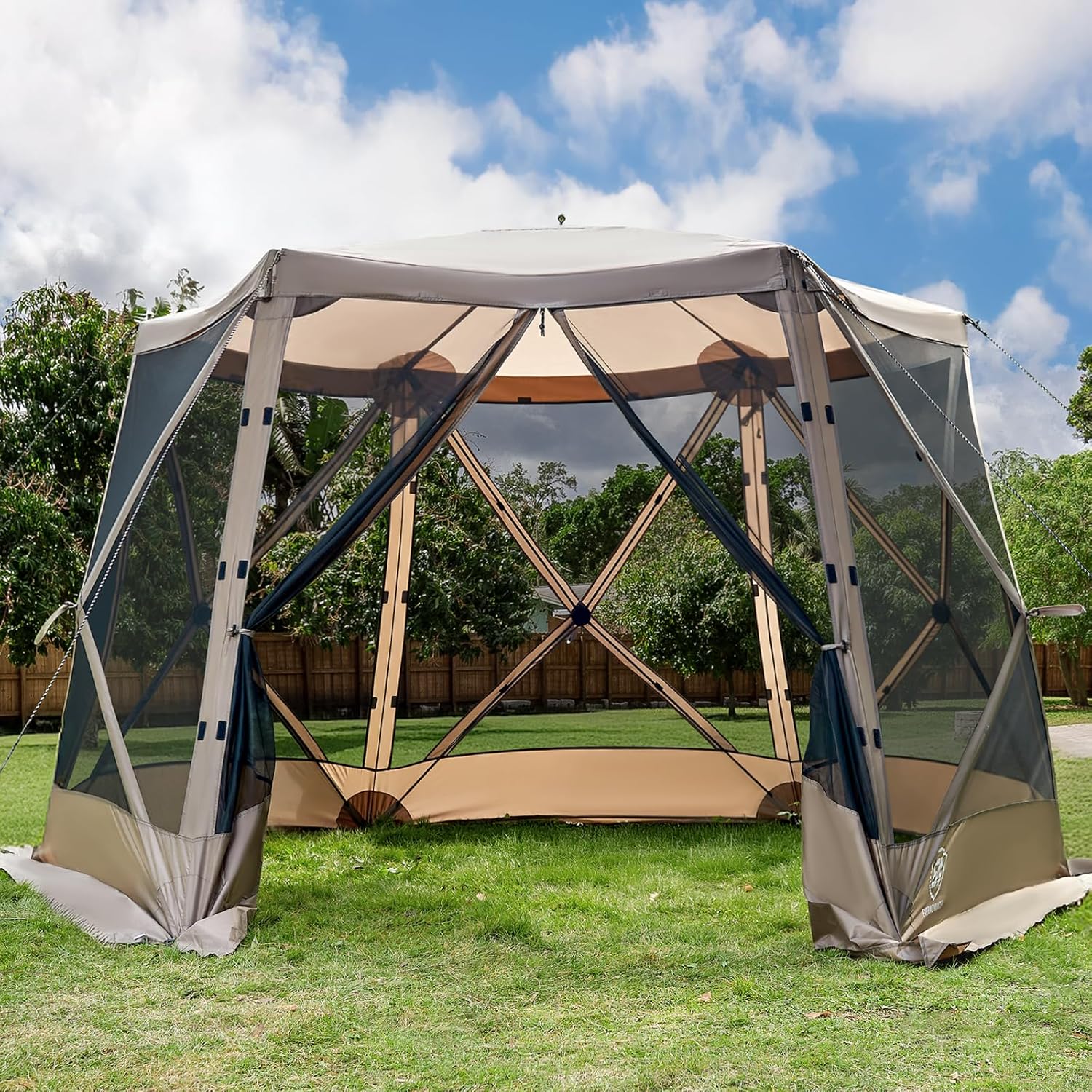 Pop up Screen House Tent for Camping 11.5 x 9.8 ft Instant Screened Gazebo Canopy wourant