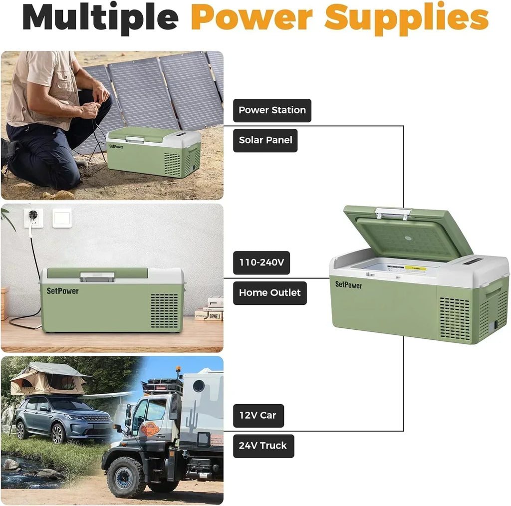 12V Refrigerator 21 Quart Portable Freezer 50 Hours Keep Cool Electric Cooler Car Refrigerator wourant