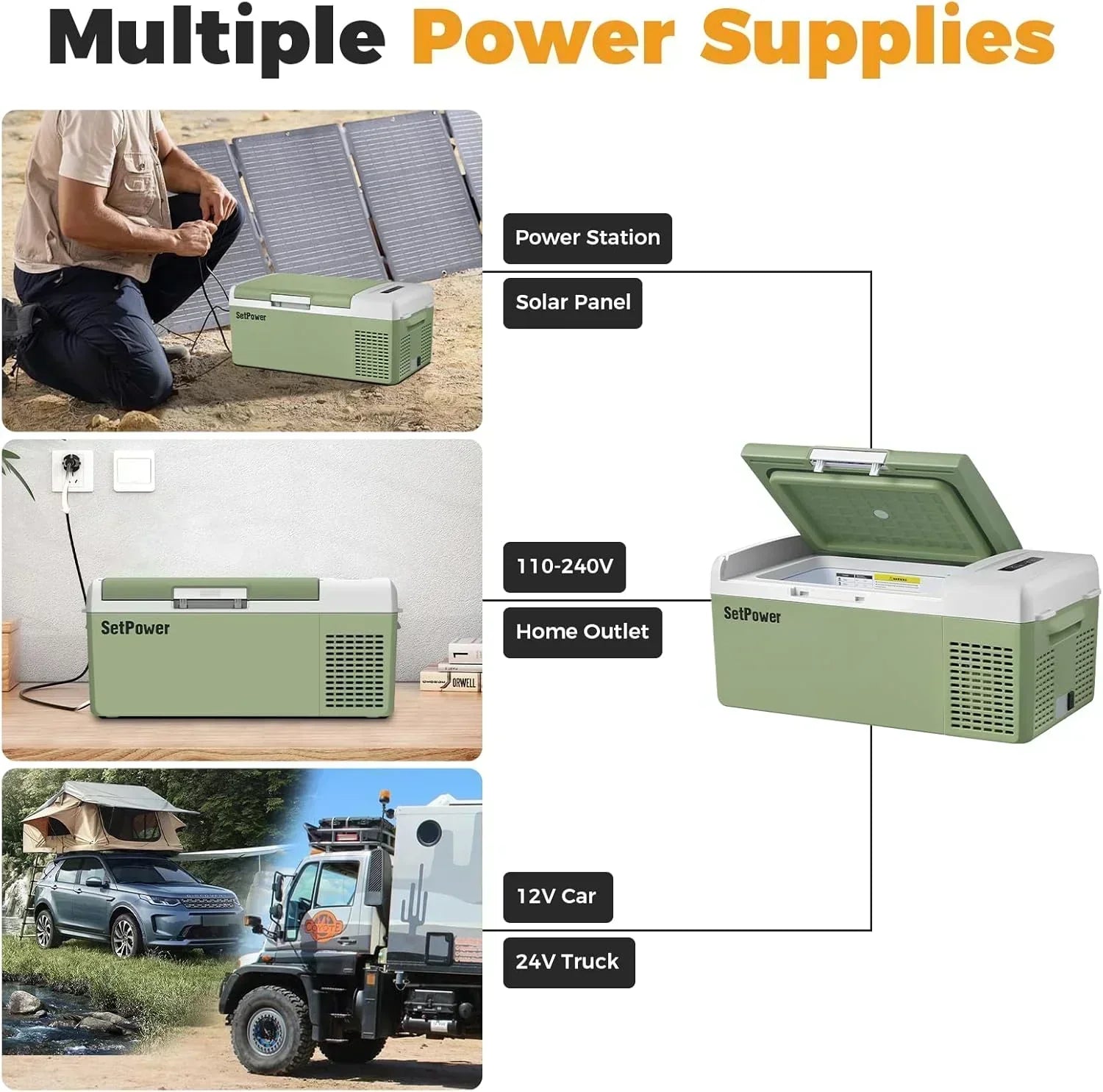 12V Refrigerator 21 Quart Portable Freezer 50 Hours Keep Cool Electric Cooler Car Refrigerator wourant