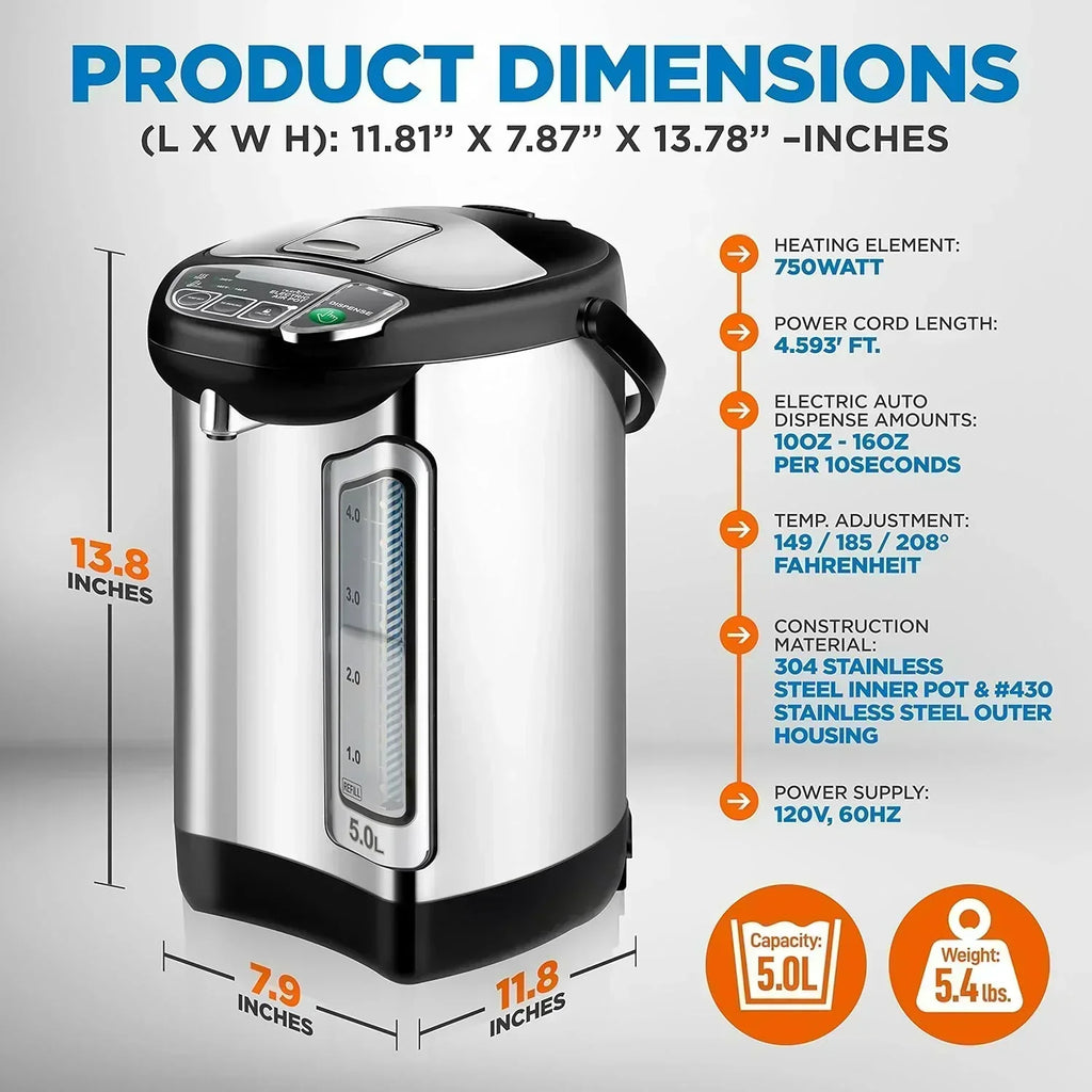 NutriChef Water Heater and Hot Water Dispenser 8L Electric Beverage Dispenser wourant
