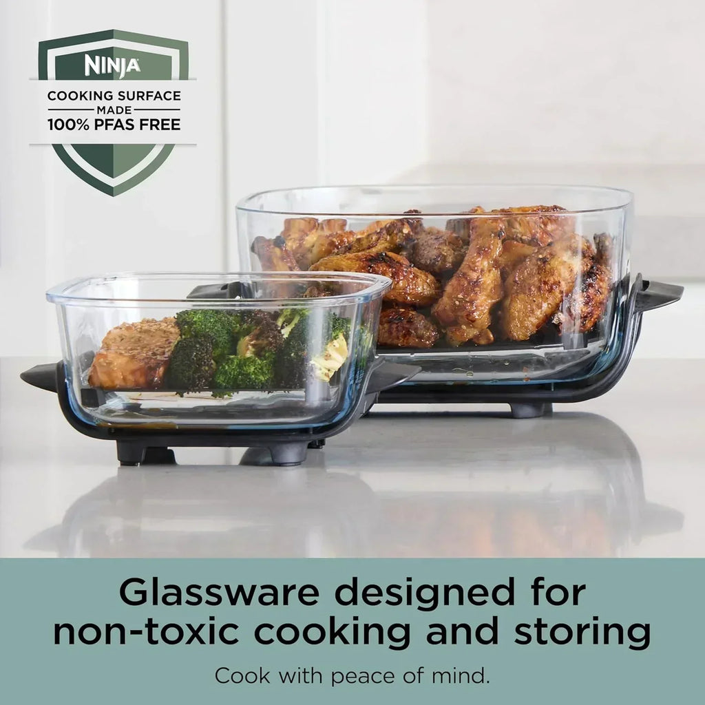 Ninja Crispi 4 in 1 Portable Glass Air Fryer Cooking System 4QT 6 Cup TempWare Glass Containers wourant