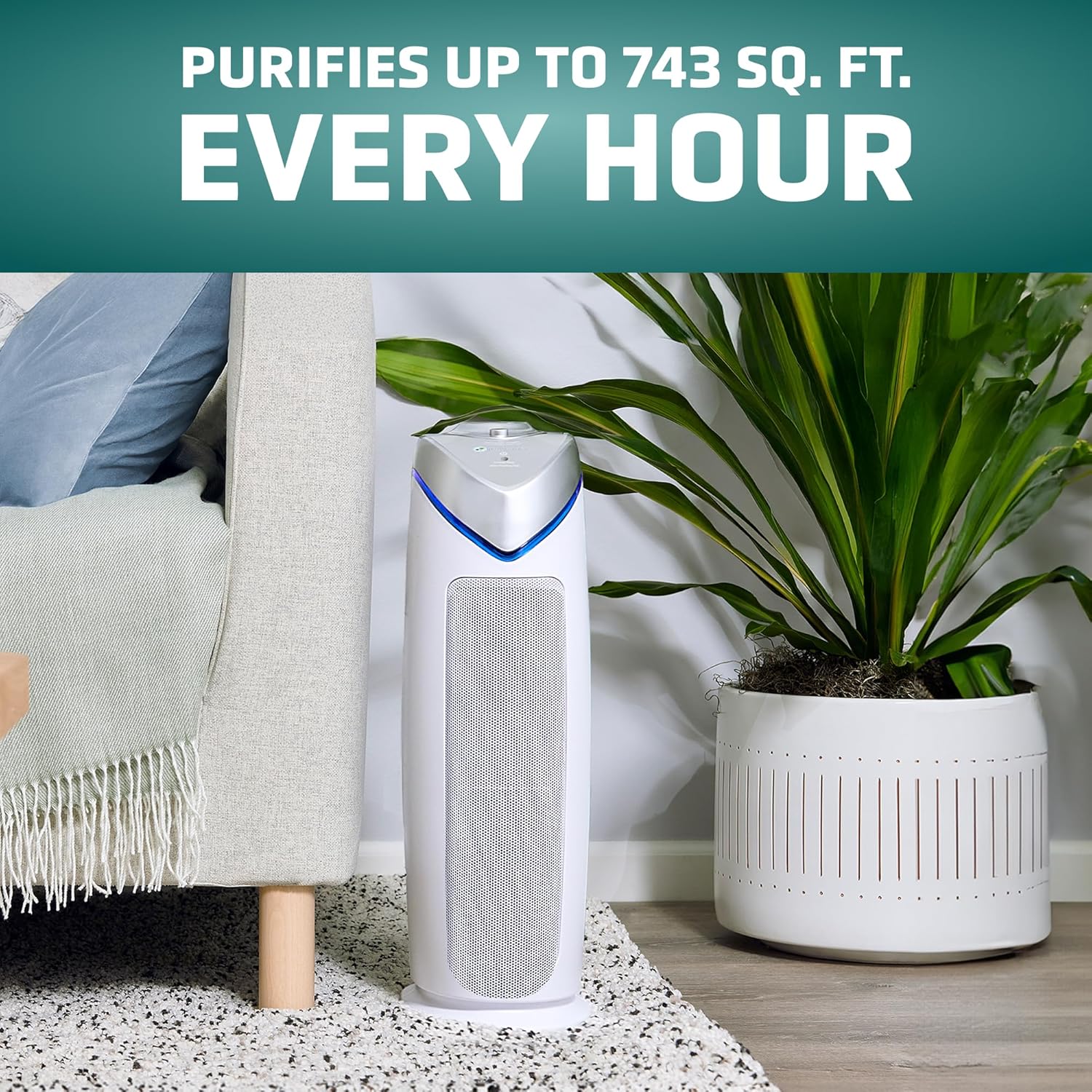 Home air purifier with HEPA pure filter wourant