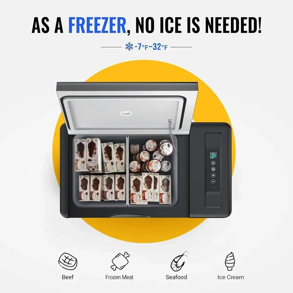 BougeRV 12 Volt Refrigerator 12V Car Fridge 23 Quart Portable Freezer Compressor Cooler wourant