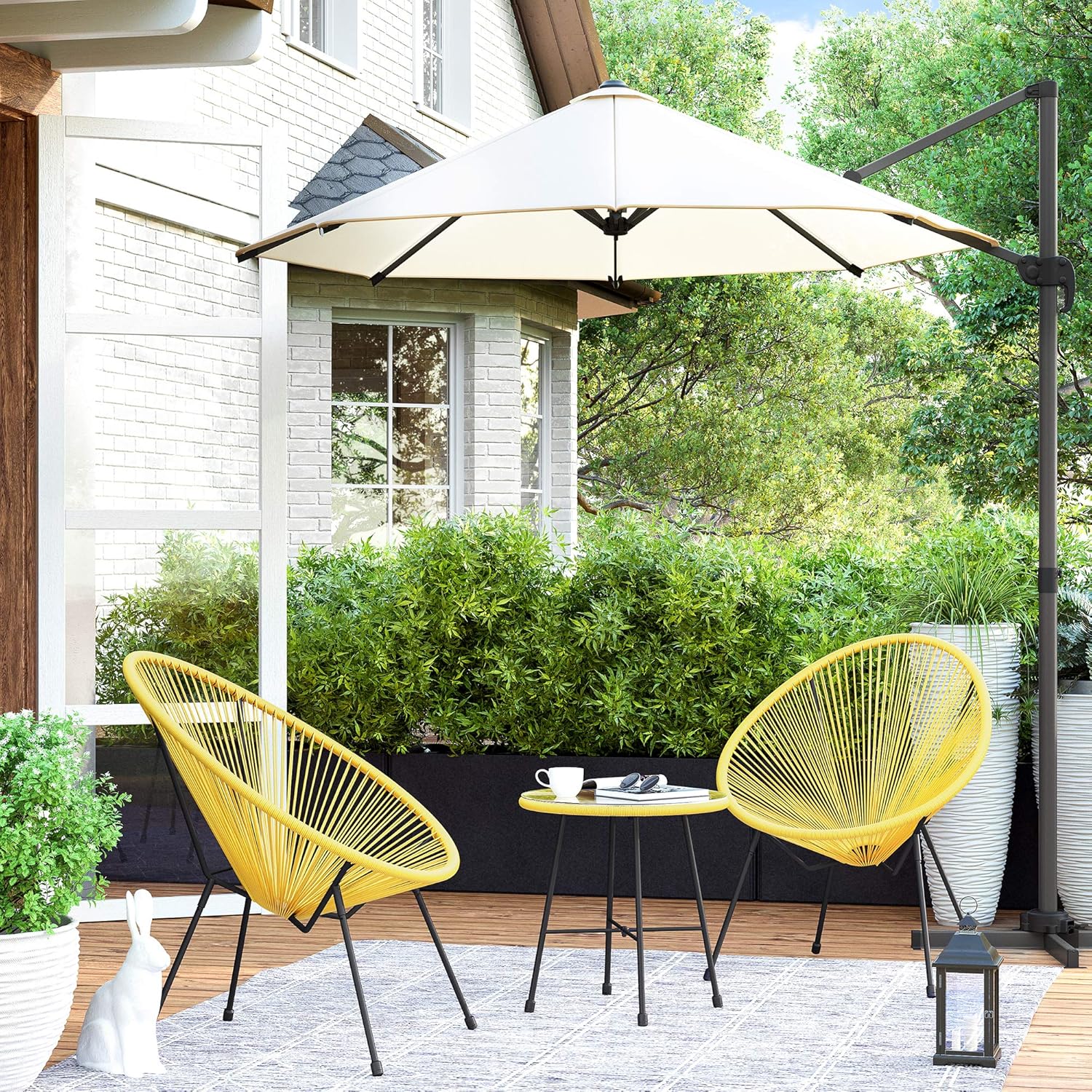 Outdoor Settee 2-Seat Garden Furniture with Backrest PE Rattan wourant